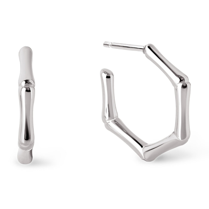 Pendientes Aro Mini Bamboo Acero