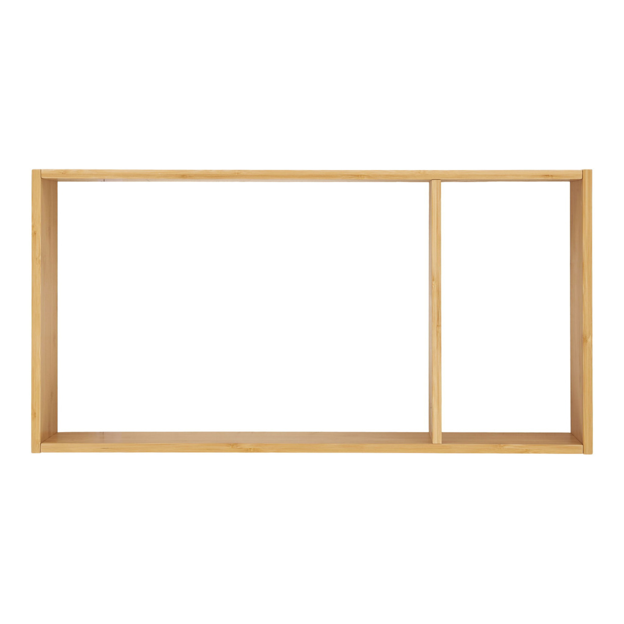 Mensola da parete Ember con 2 ripiani in bambù naturale 70×15×35,5 cm
