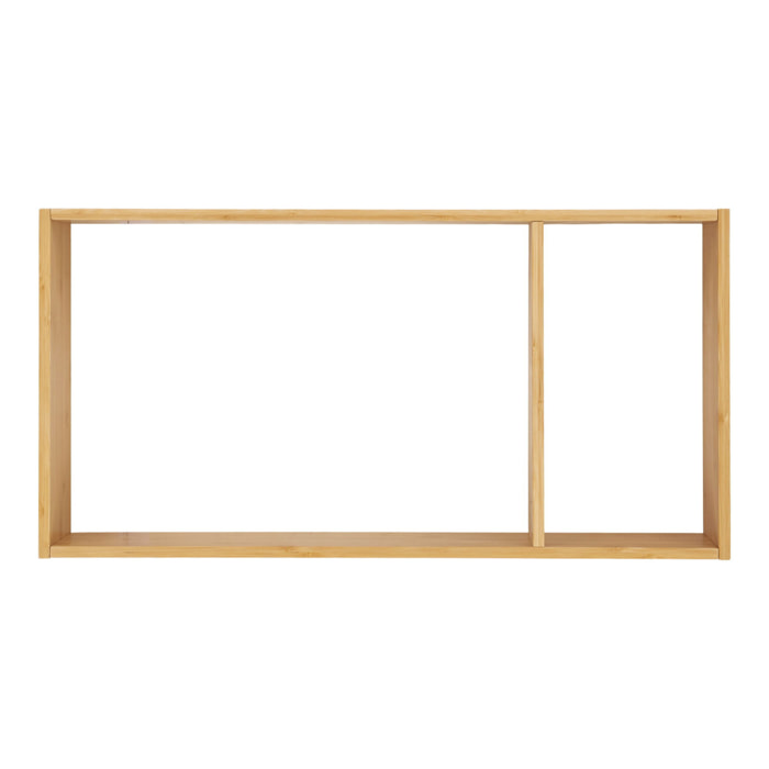 Mensola da parete Ember con 2 ripiani in bambù naturale 70×15×35,5 cm