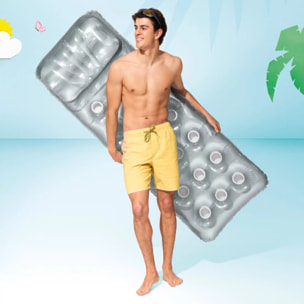 Intex Materassino 18 Buchi con Cuscino, Grigio, 188x71 cm