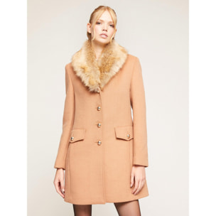 Motivi - Cappotto slim con collo - Beige