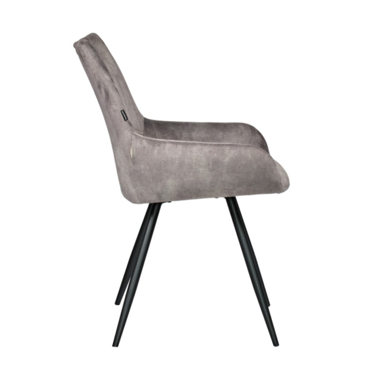 Chaise avec accoudoirs et pieds en métal noir - gris - ROSA