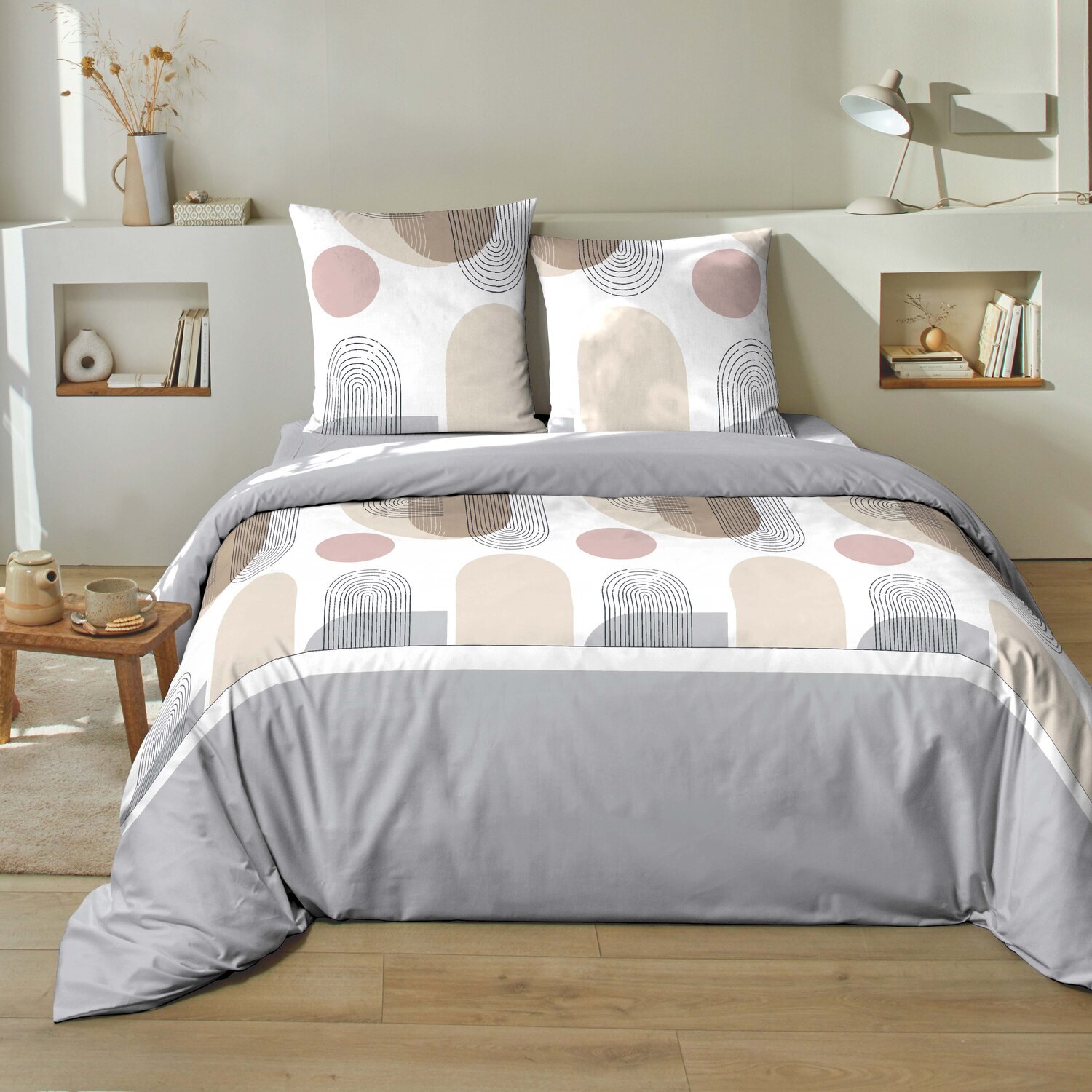 Parure housse de couette 2pcs 100% coton 51 fils_simo