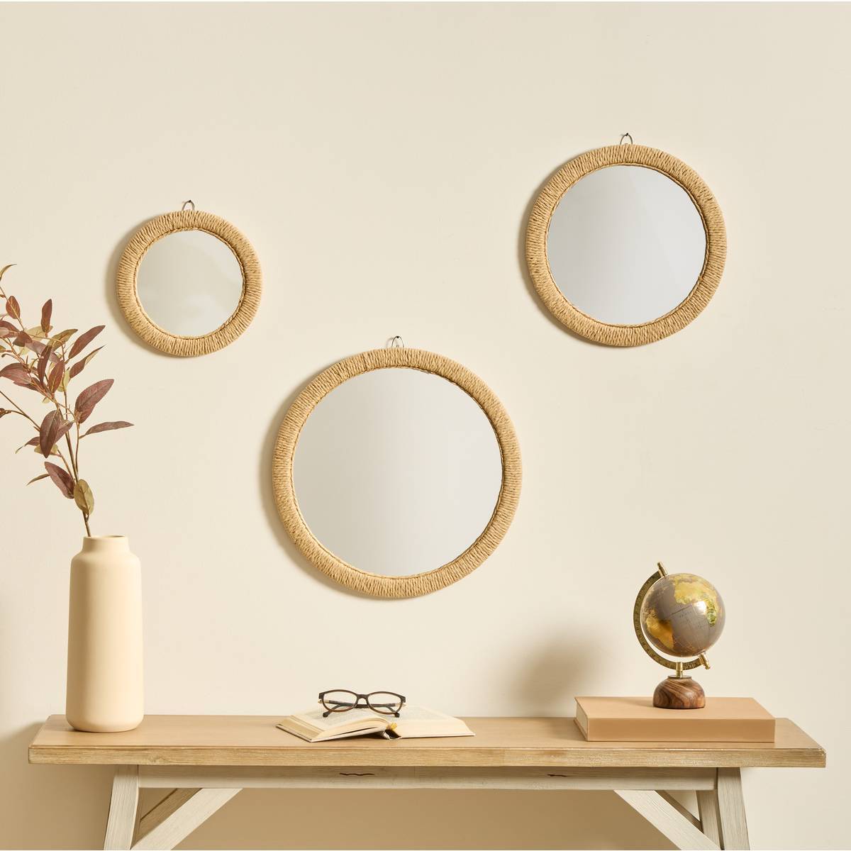 3 miroirs Tilia 23/32/40cm corde