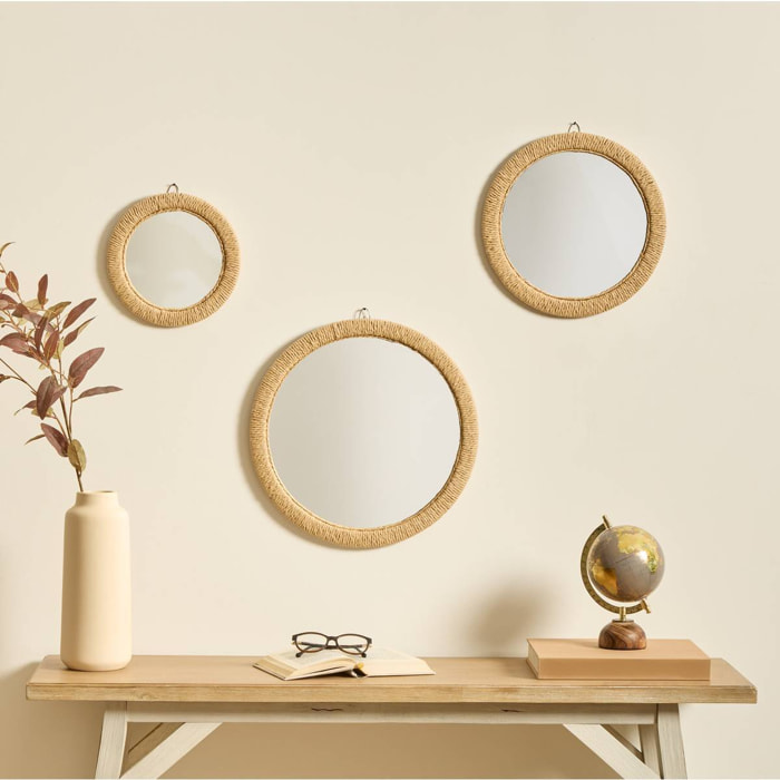 3 miroirs Tilia 23/32/40cm corde