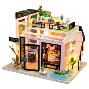 Estudio de música. Maqueta 3D realista con gran detalle y luces led.