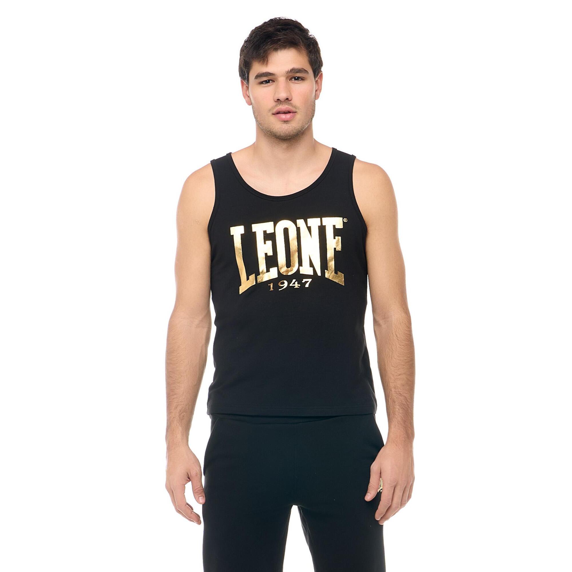 Camiseta de tirantes para hombre Leone 1947 Apparel con gran logotipo dorado. Para entrenamiento.
