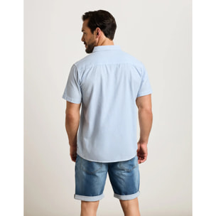 Camisa Manga Corta Azul - Folka