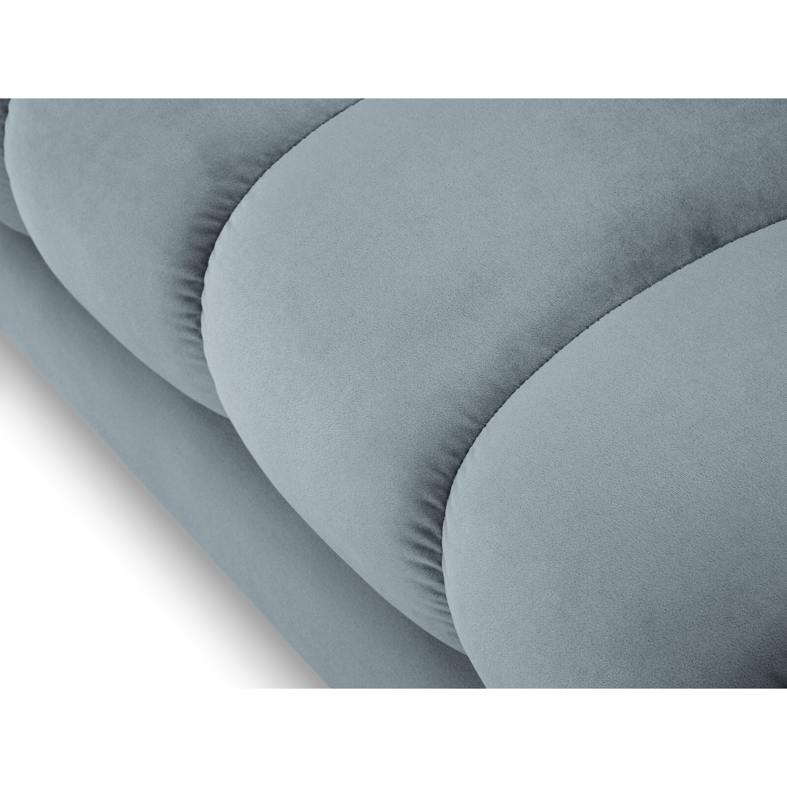 Méridienne gauche "Bali" en velours bleu clair