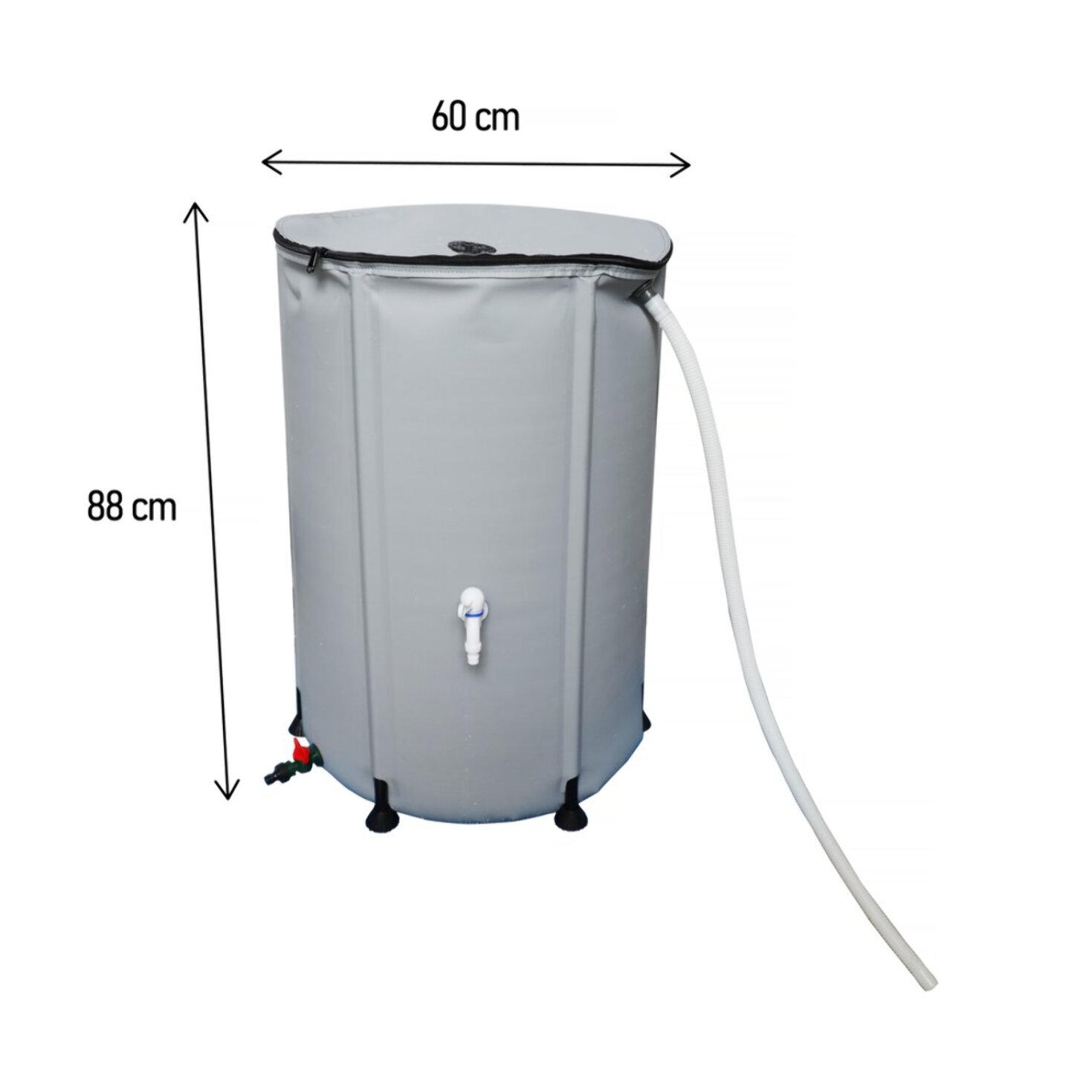 Récupérateur d'eau souple en PVC 250 L - Gris