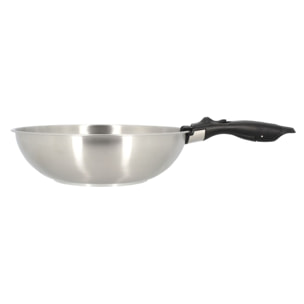 Wok 28cm amovible en acier inoxydable - tous feux IRIS INOX