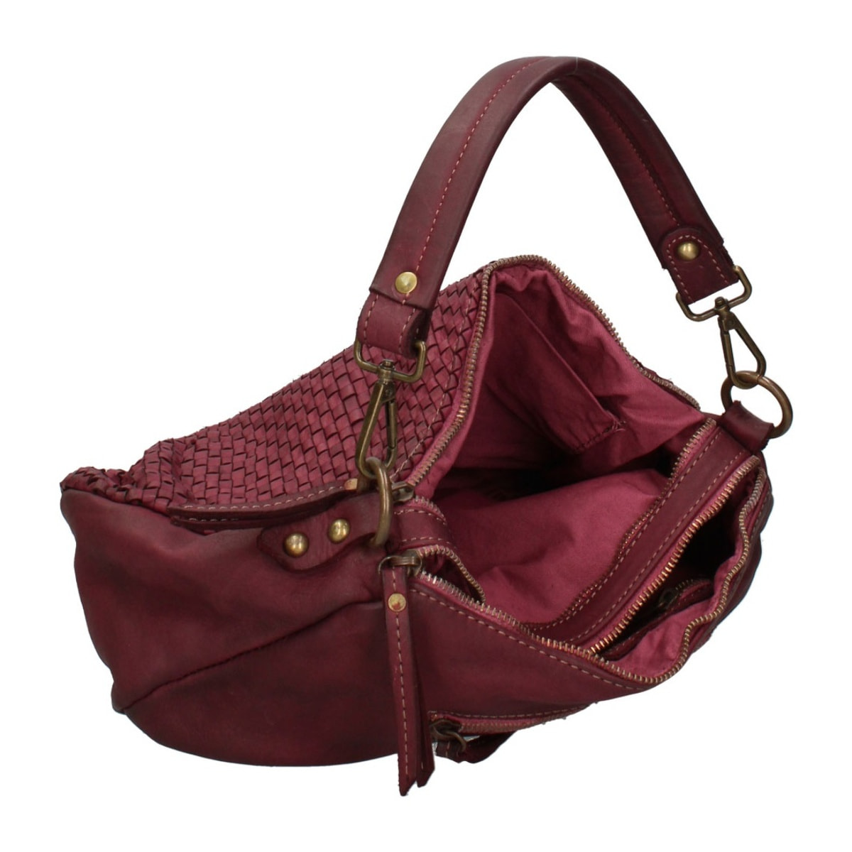 Borsa a spalla da donna - Modello Novella - Vera pelle - 31.0 x 18.0 x 12.0 cm