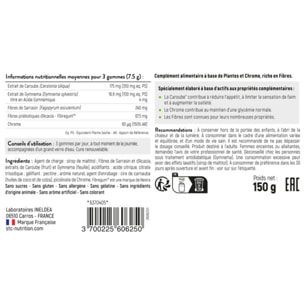 STC NUTRITION - Gommes Coupe Faim - Complément alimentaire sans sucres - Plantes, Chrome et Fibres - Réduit l'appétit et fringales - Soutien les objectifs de perte de poids - Goût myrtille - 60 gommes