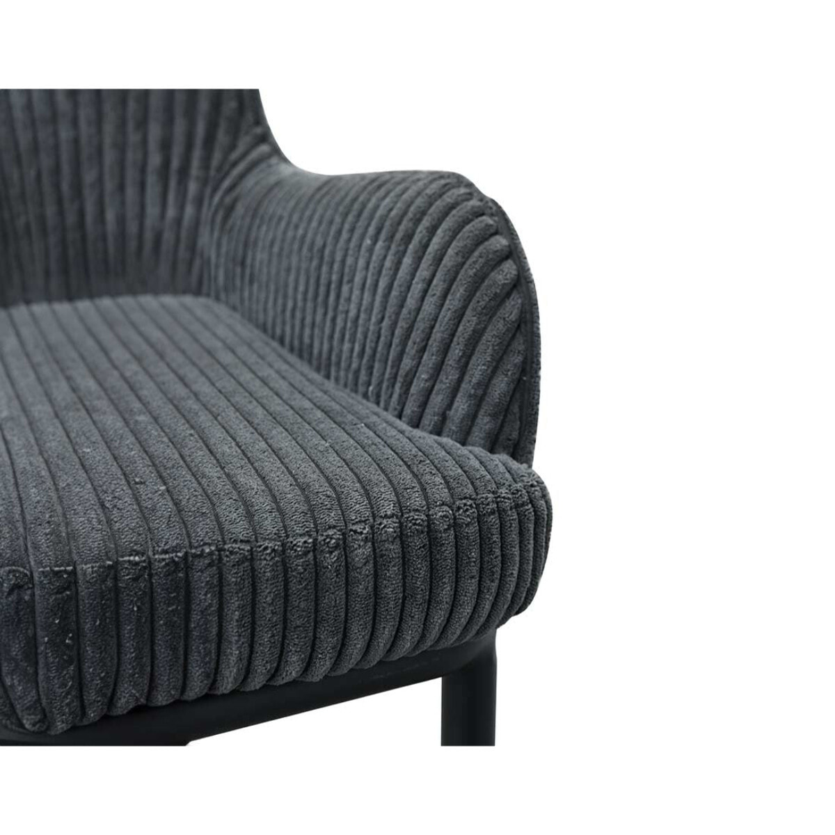 Salinas - lot de 2 chaises de bar - en velours côtelé - gris anthracite - H65 cm - Gris Anthracite