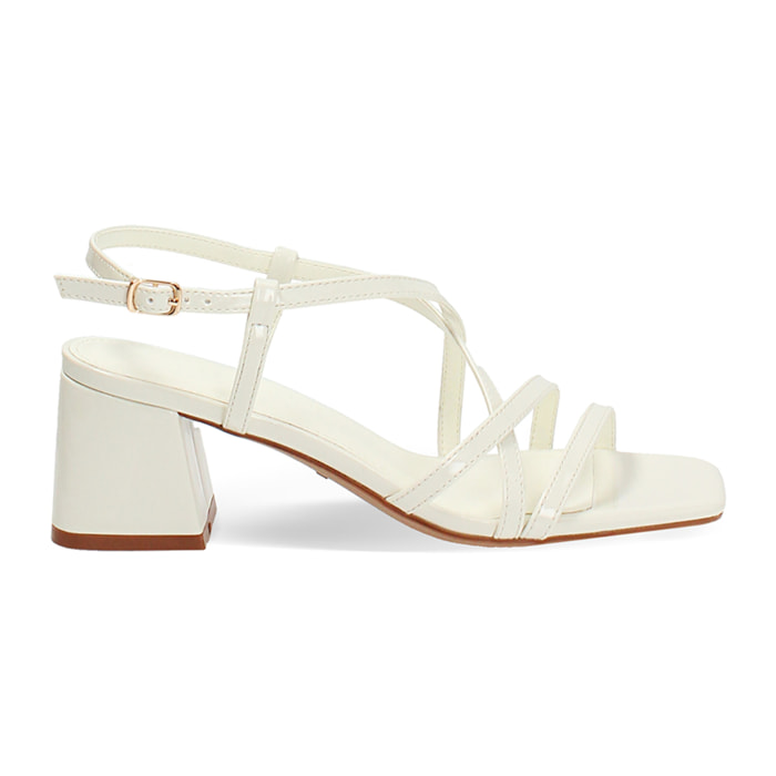 Sandali panna con tacco 5,5 cm