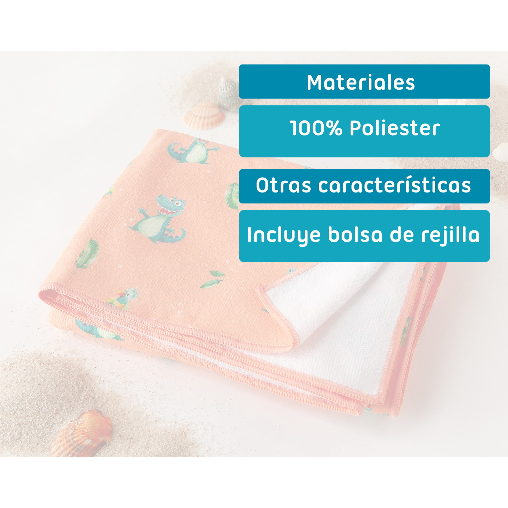 TOALLA PLAYA MICROFIBRA COCODRILO NARANJA
