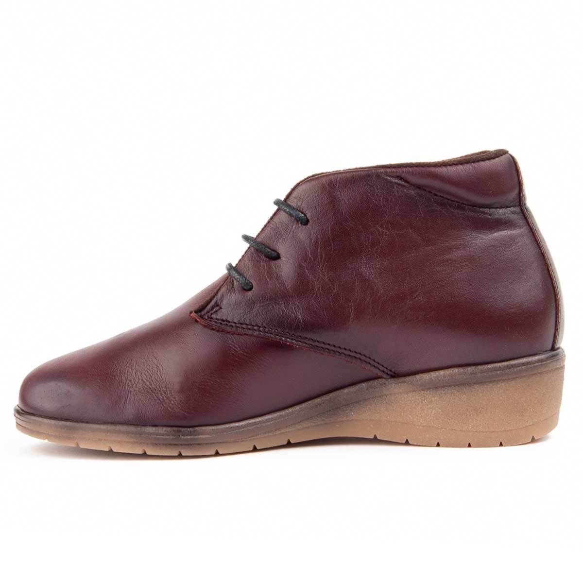 Botín De Cuña - Burdeos - Altura: 4 Cm