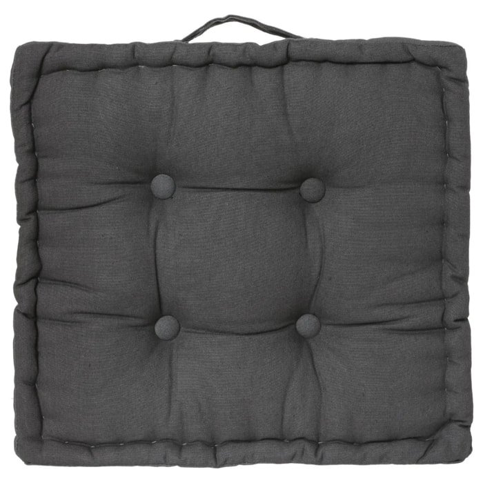 Coussin de sol gris foncé 40x40 cm