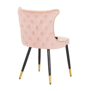 Silla Tachuelas Velvet Rosa Aspen 49x54x79 Cm