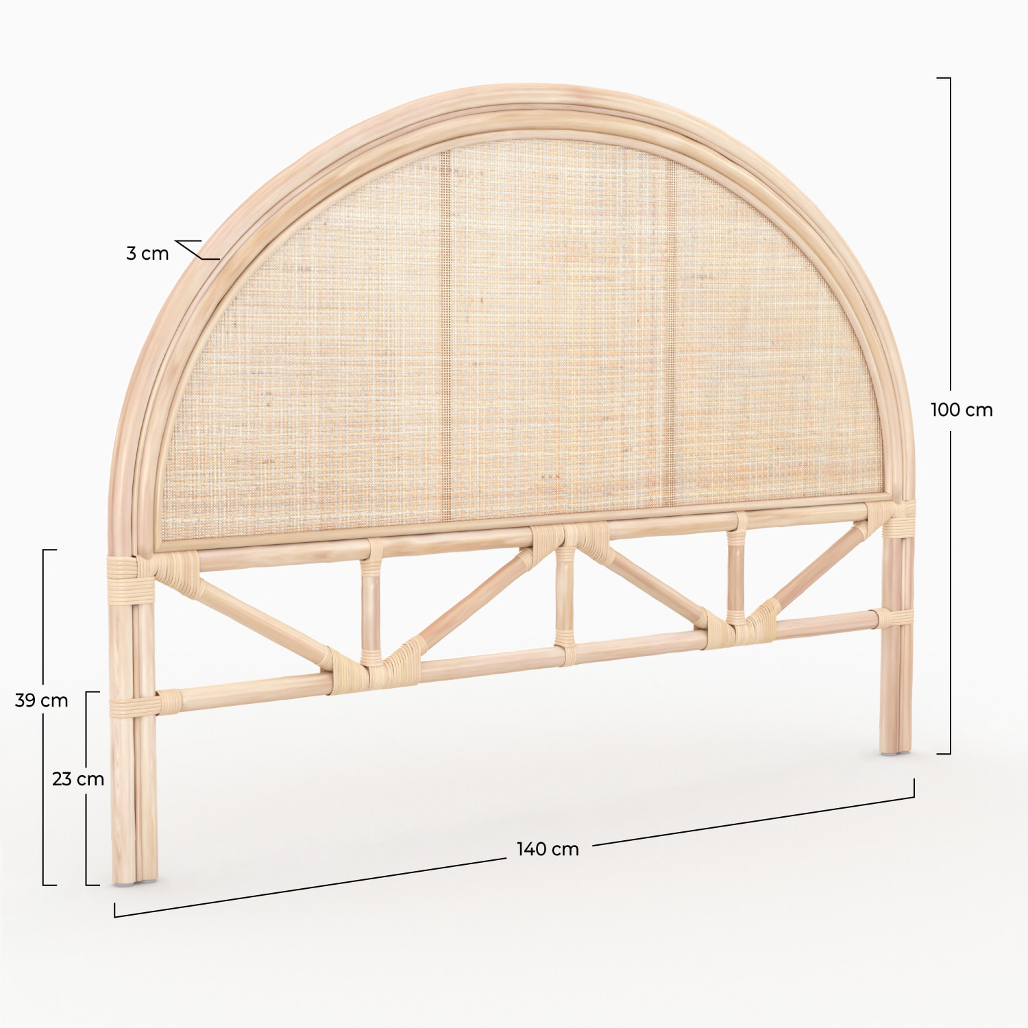 Tête de lit Madya en rotin naturel 140 cm