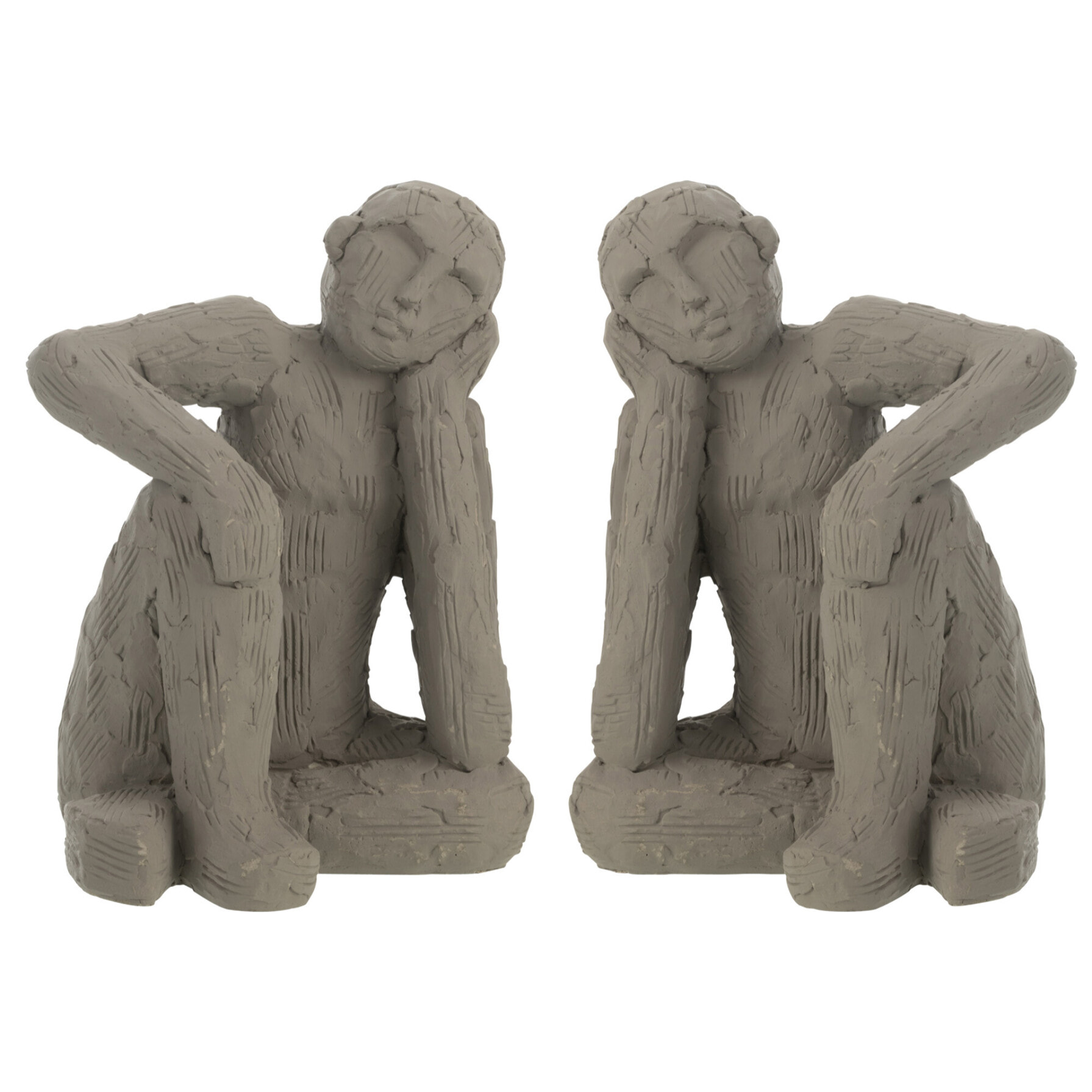 J-Line serre-livre Assis - ciment - gris - large - 2 pièces