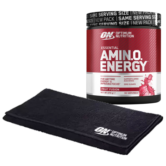 Aminoacidi in Polvere Frutta Mista 270g Essential Amino Energy con Caffeina + Asciugamano