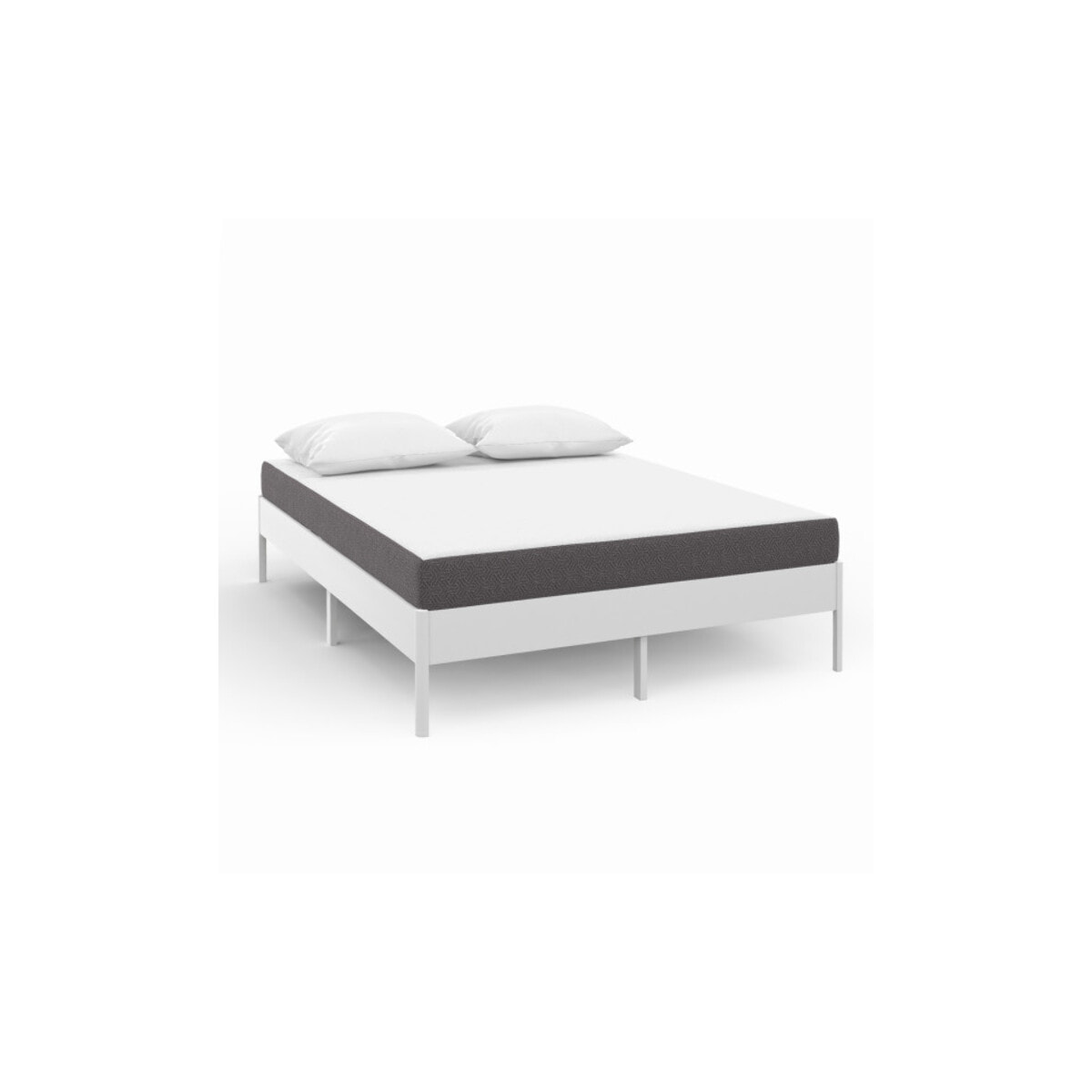 Matelas mémoire de forme - 140 cm - Dessus design blanc, coté design gris