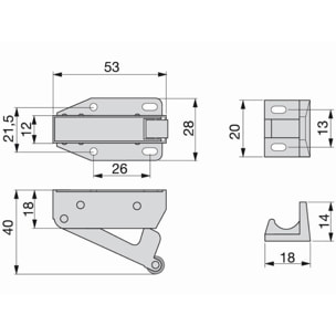 Loqueteau EMUCA Tip Latch - zingué - 9109005