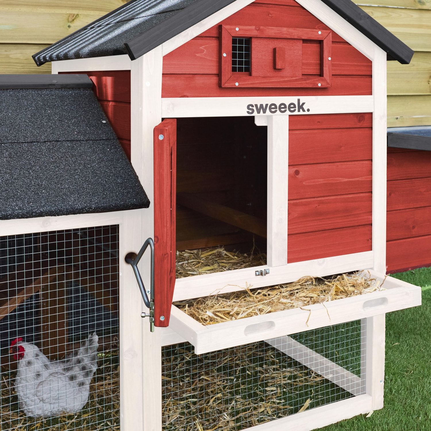 Poulailler 3 poules bois de sapin avec enclos GALINETTE