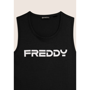 Canotta in cotone con retro vogatore e logo FREDDY