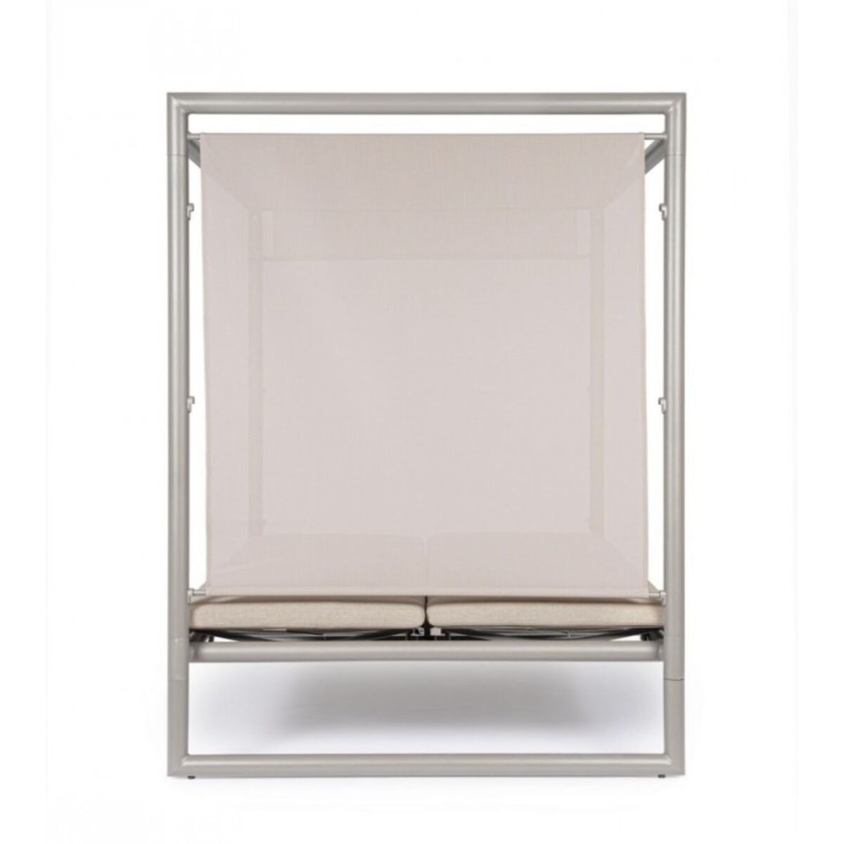 Daybed KONNOR in alluminio tortora con lettini reclinabili beige