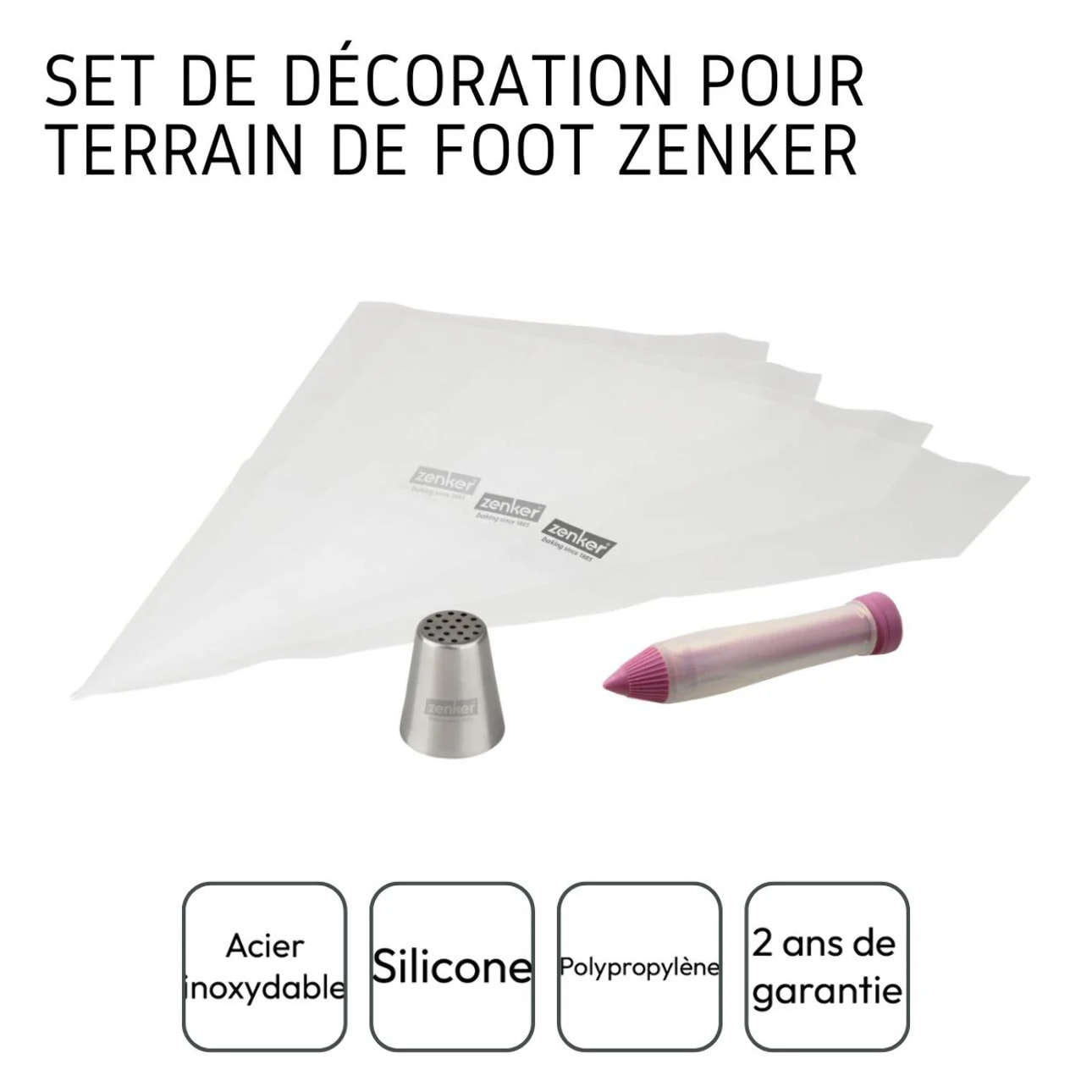 Set de 2 poches à douilles et stylo de décoration Zenker Spécial Football