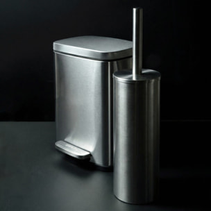 Set Poubelle à  pédale 5L & Brosse Wc AKIRA Inox Brossé Spirella