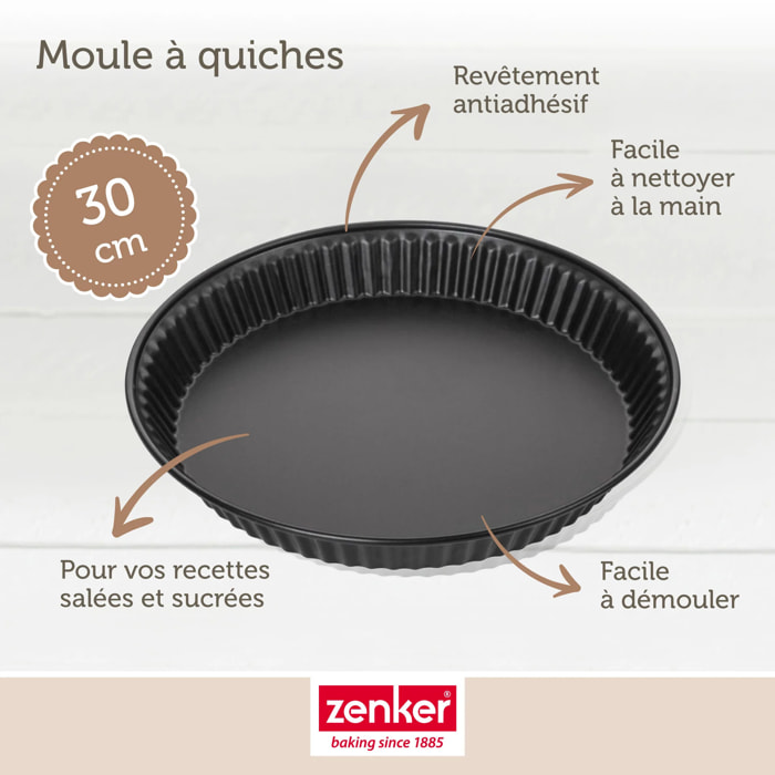 Lot de 2 moules à quiche lorraine 30 cm Zenker Spécial Countries