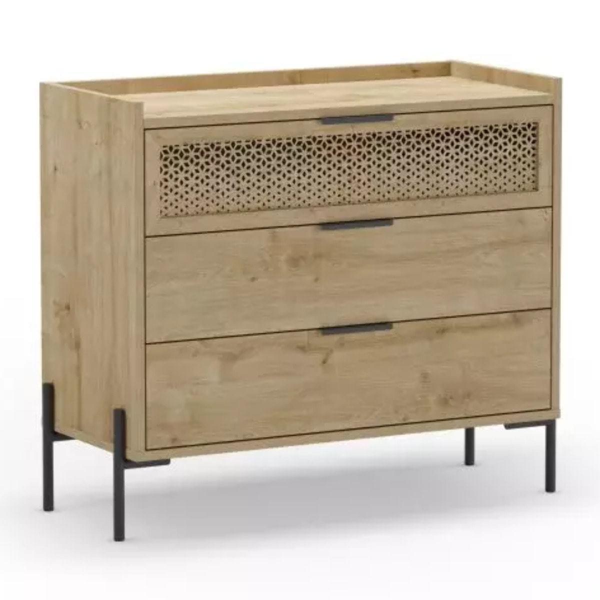 Cómoda Koivu 3 cajones Roble Negro