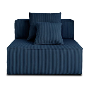 Colombine - module d'assise - en velours côtelé - Bleu nuit