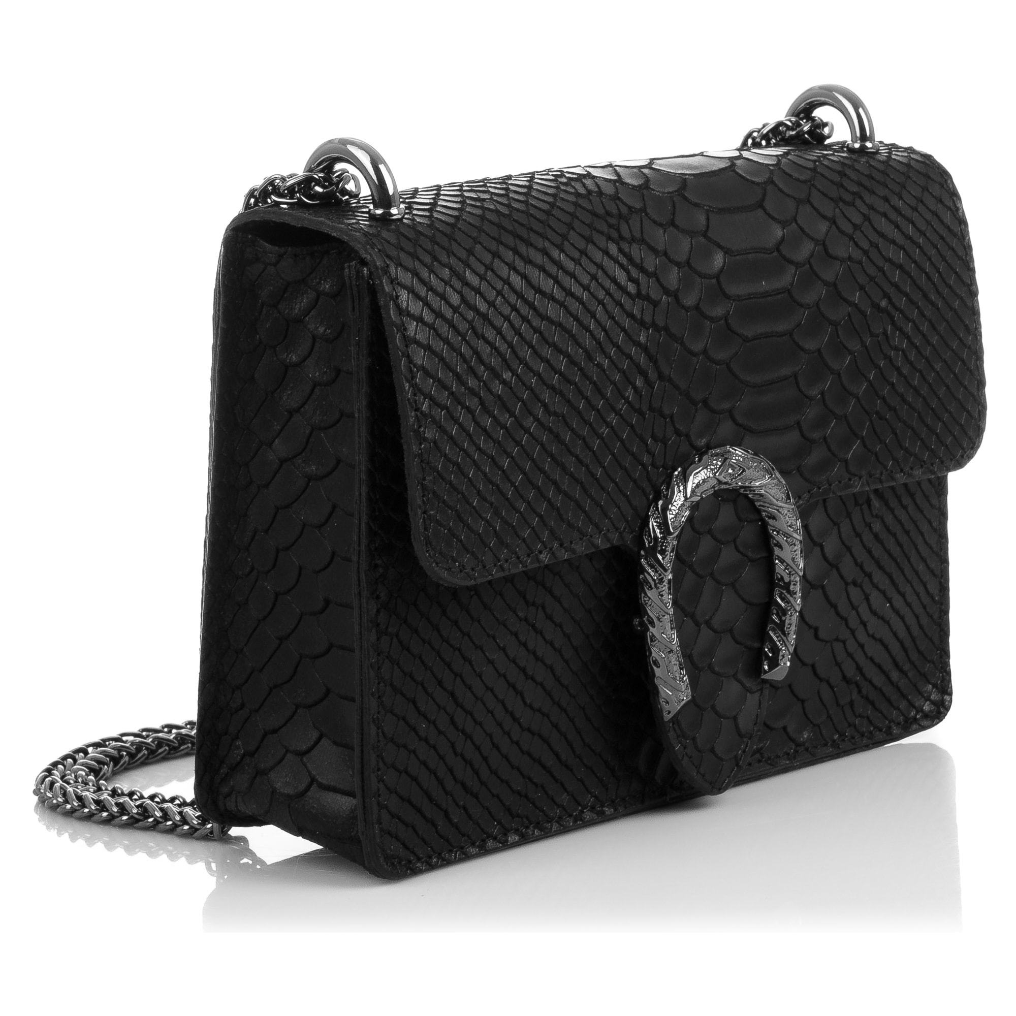 Lorenza Bolso de mano Mujer.Piel auténtica Gamuza Grabado Serpiente