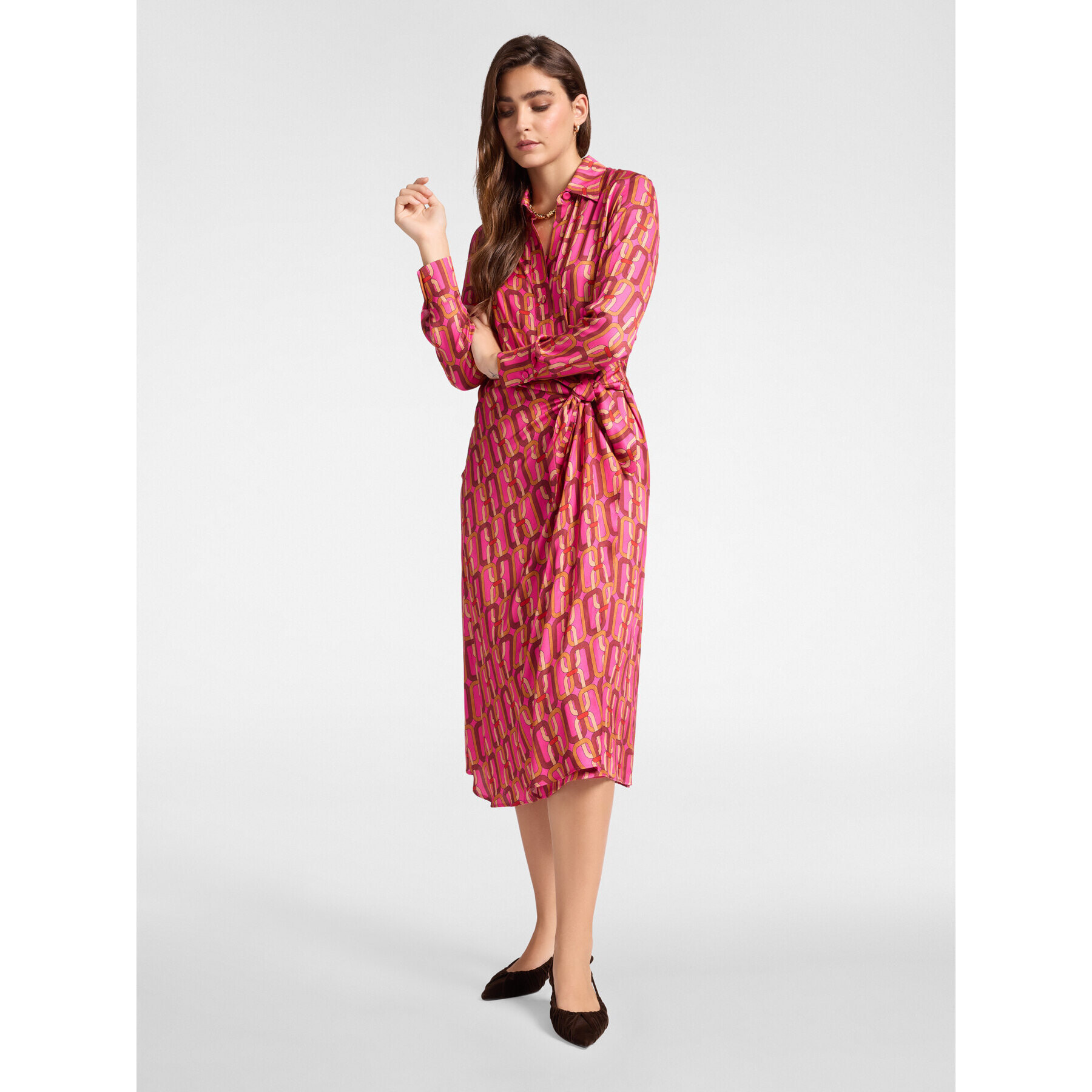 Elena Mirò - Wrap dress stampato - Fucsia