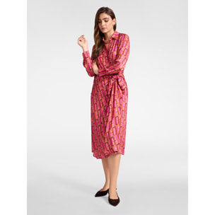 Elena Mirò - Wrap dress stampato - Fucsia