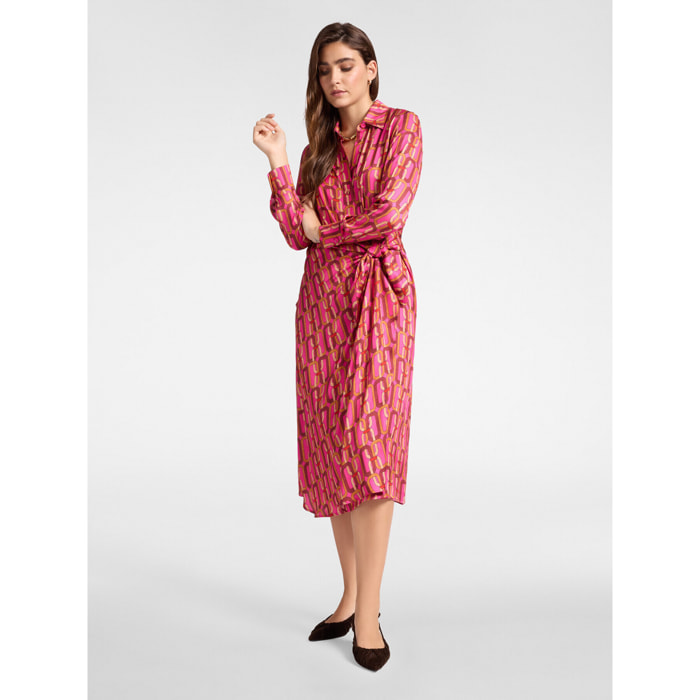 Elena Mirò - Wrap dress stampato - Fucsia