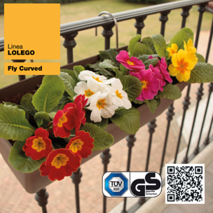 Jardinera 40 cm con soporte de fijación curvo