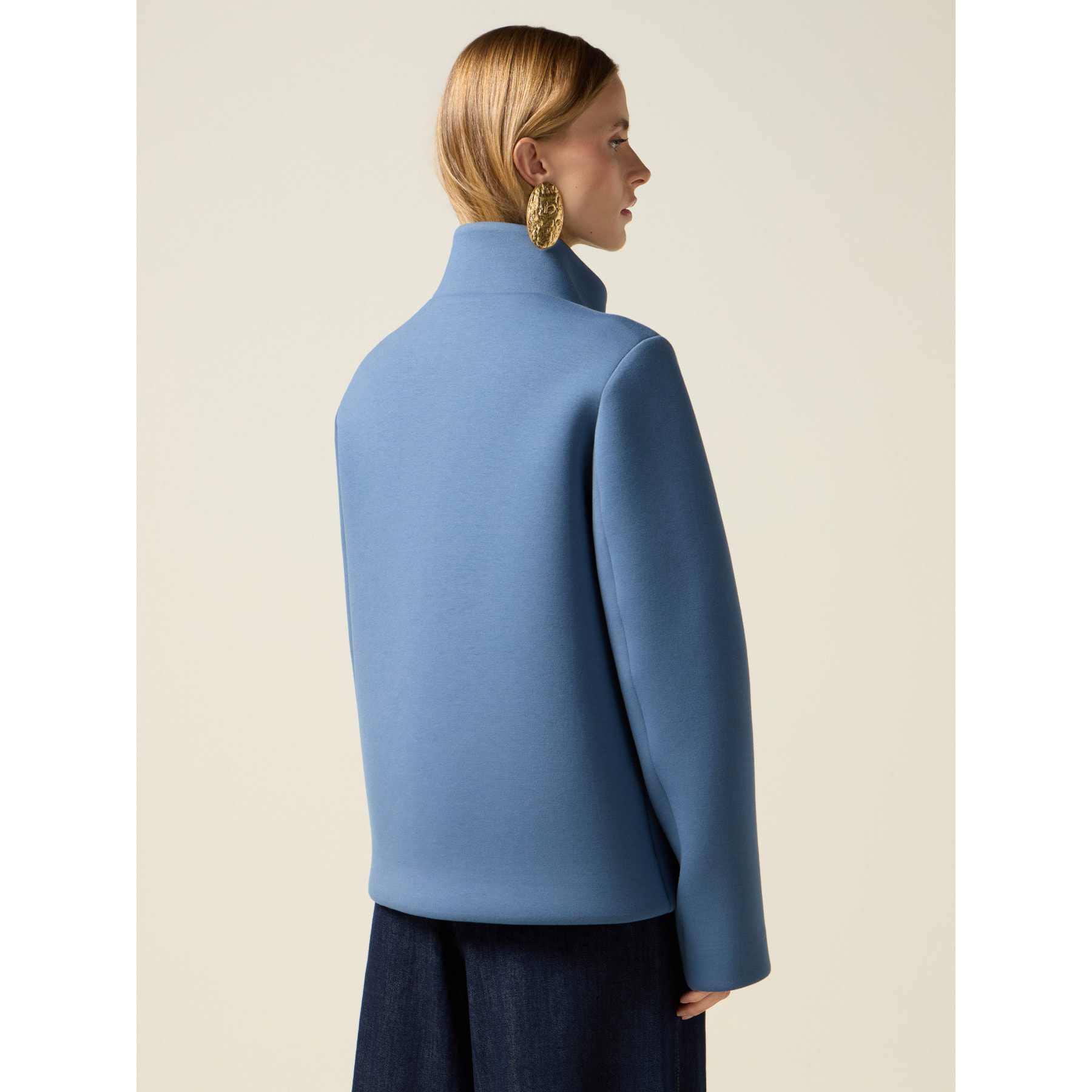 Oltre - Abrigo de neopreno con cuello alto - Light - blue