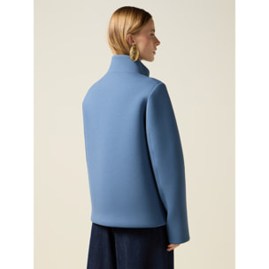Oltre - Abrigo de neopreno con cuello alto - Light - blue