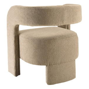 AGATHE - Fauteuil design en tissu beige