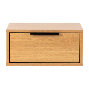 Mesita de noche flotante Auri 1 cajón efecto Roble