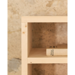 Étagère à chaussures en bois massif ton naturel 80x60cm Hauteur: 80 Longueur: 60 Largeur: 35