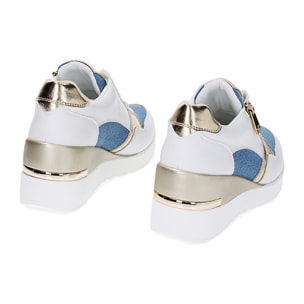 Sneakers jeans, zeppa 7 cm