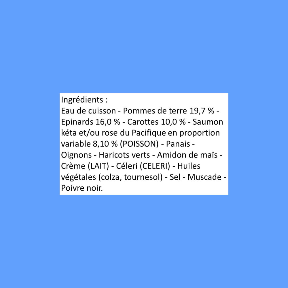 9 Assiettes Purée Epinards et Saumon du Pacifique - Bledina Bledichef - Dès 12 mois