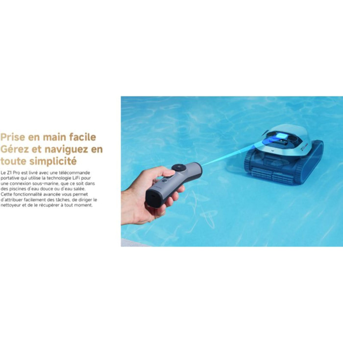Robot piscine DREAME Z1 Pro sans fil - fond, parois, ligne d'eau - jusqu'à 200m²