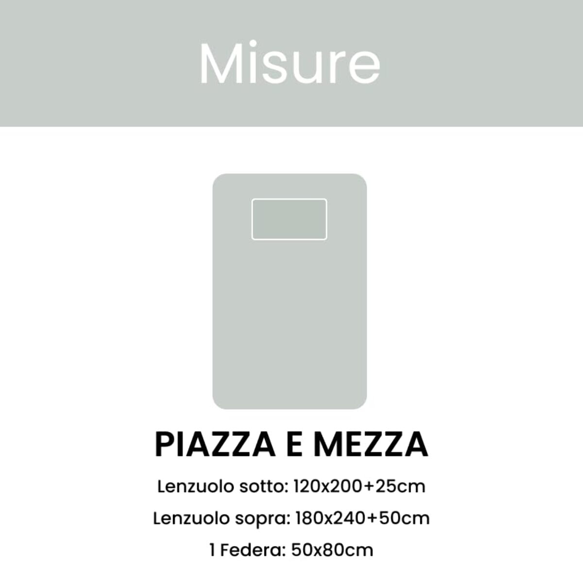INTRECCI Set Lenzuola Una Piazza e Mezza in Cotone, Stampa Alta Qualità, Lenzuolo Sotto + Lenzuolo Sopra + 1 Federa, Comfort, per Pelli Sensibili, non Stringe in Lavatrice. Fantasia: Sea Moon